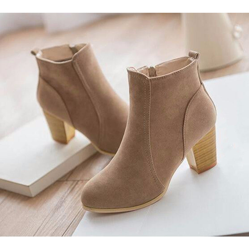 short high heel ankle boots