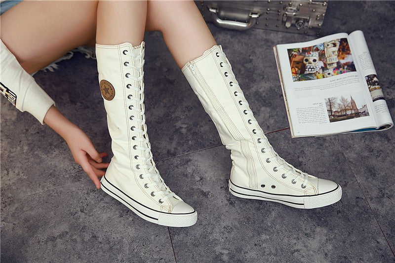 knee high canvas sneakers