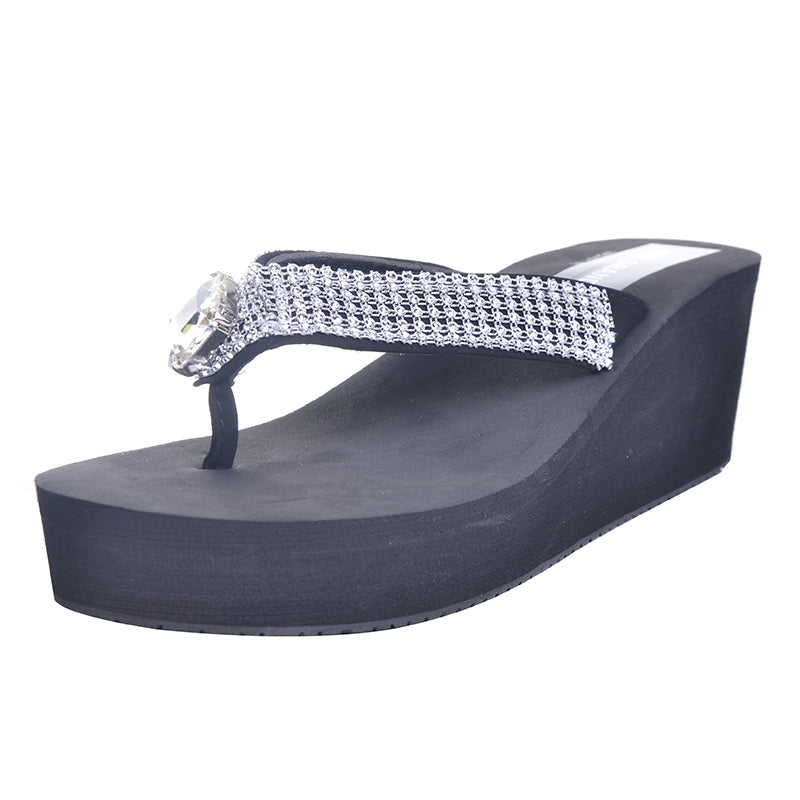 Big Rhinestones Slippers Woman Platform 