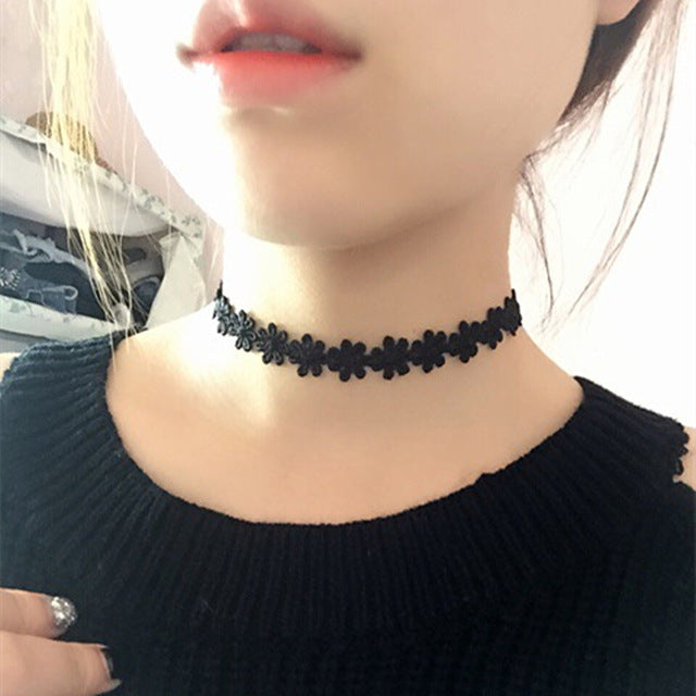 leather lace choker