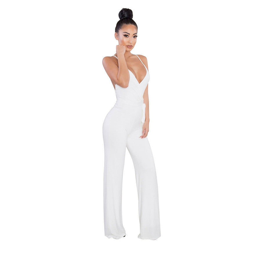 white pants jumpsuit ladies