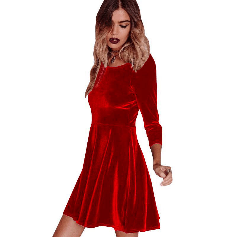 red velvet dress women