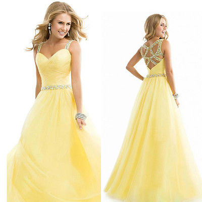 yellow color long dress