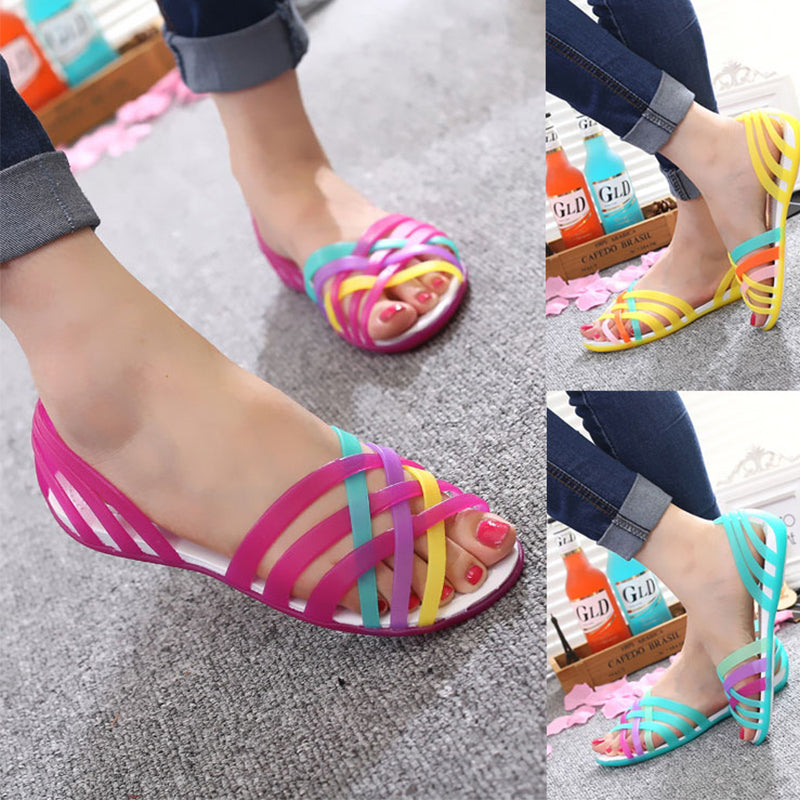 rainbow color sandals womens