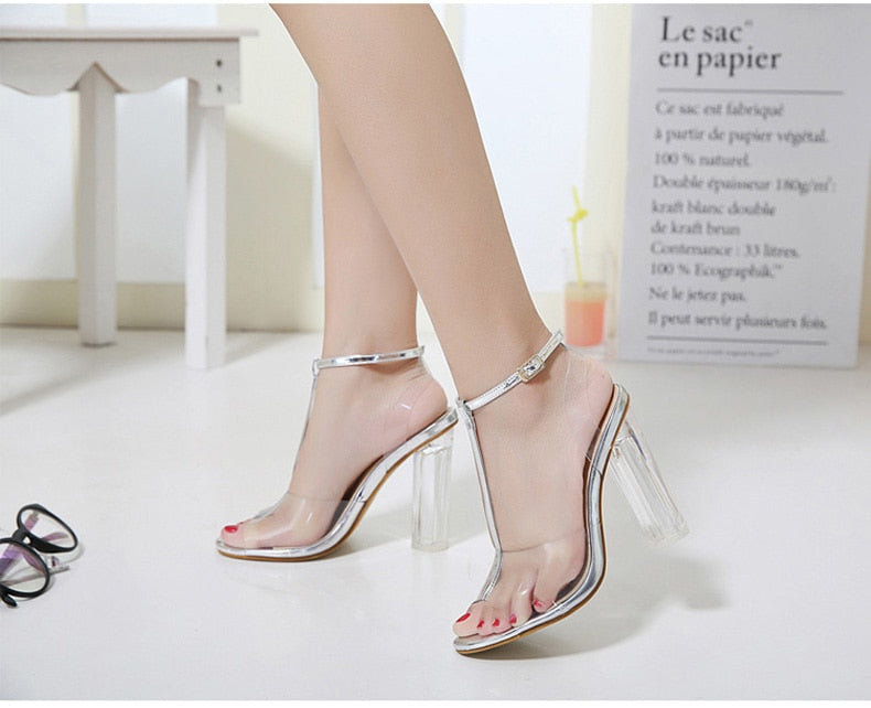 cheap transparent heels