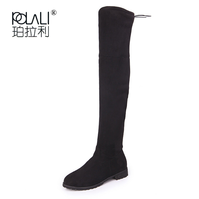 flat stretch over the knee boots