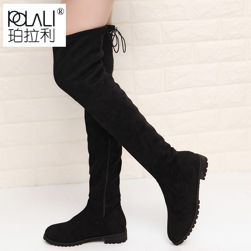 over the knee boots flat heel