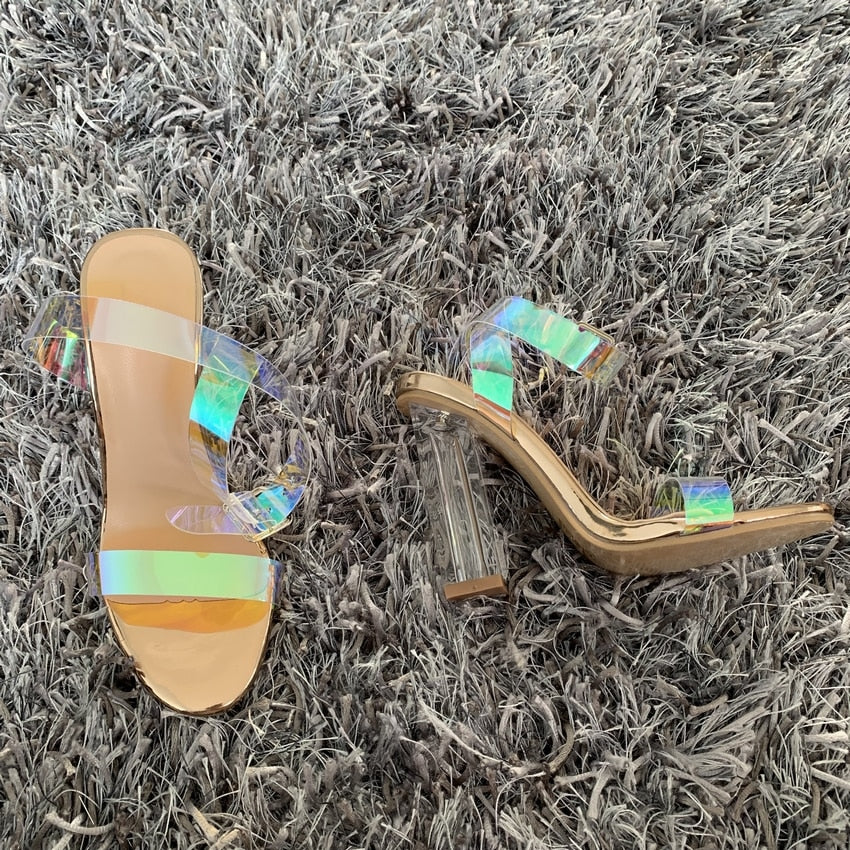 clear ladies sandals