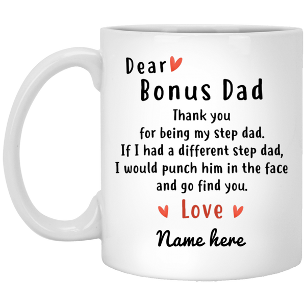 Dear Bonus Dad Personalized Mug, Thank 