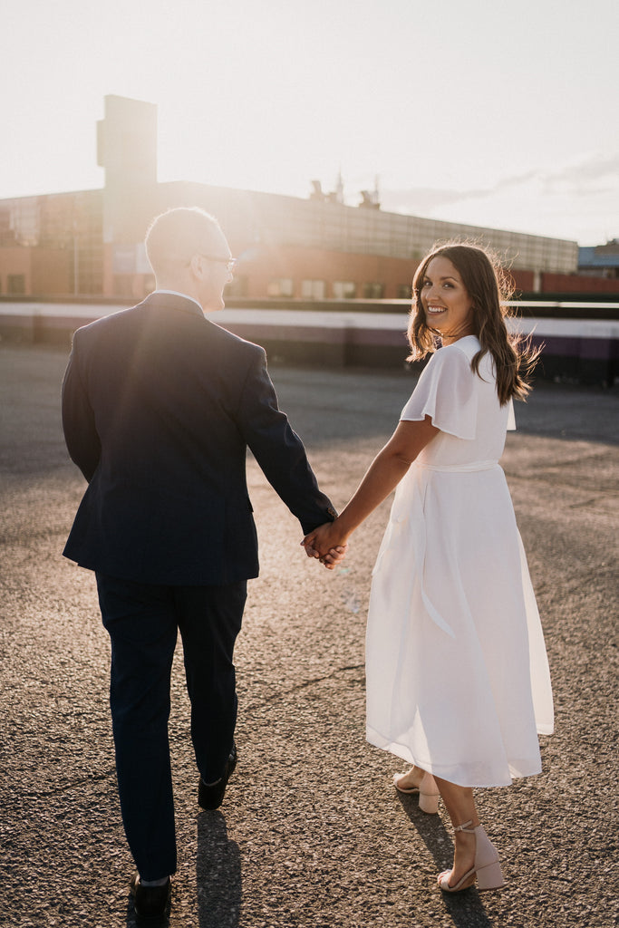 simple and modern elopement dress for Ottawa wedding