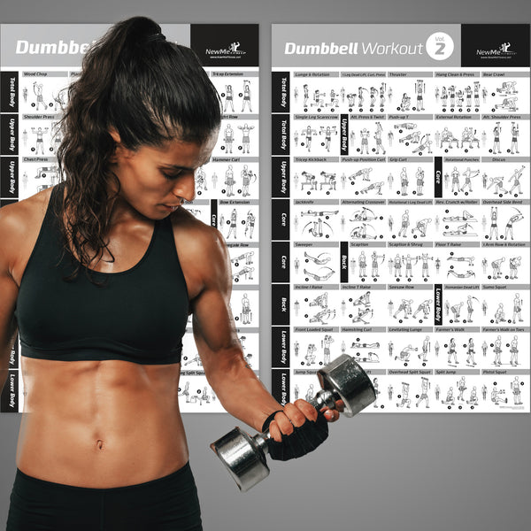 Dumbbell Exercise Poster Vol. 1+2 2-PACK - Laminated – NewMeFitness