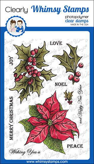 **NEW Vintage Poinsettia Clear Stamps