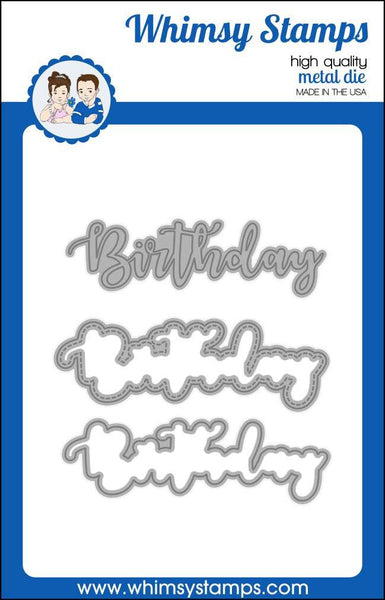 Birthday Word and Shadow Die Set - Whimsy Stamps