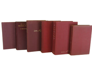 Red Burgundy Maroon Vintage Book Decor, S/6 - Decades of Vintage