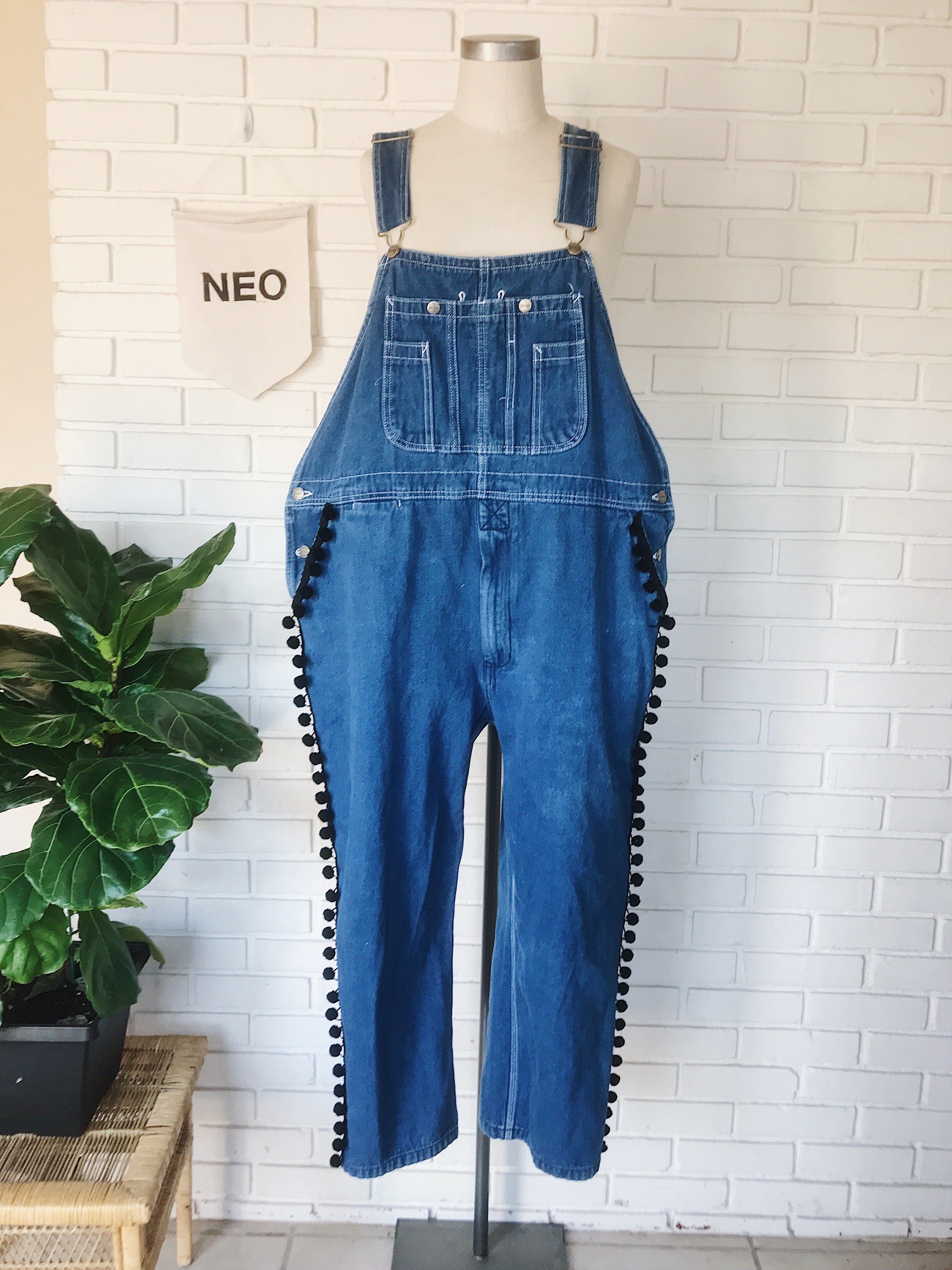 vintage denim overalls