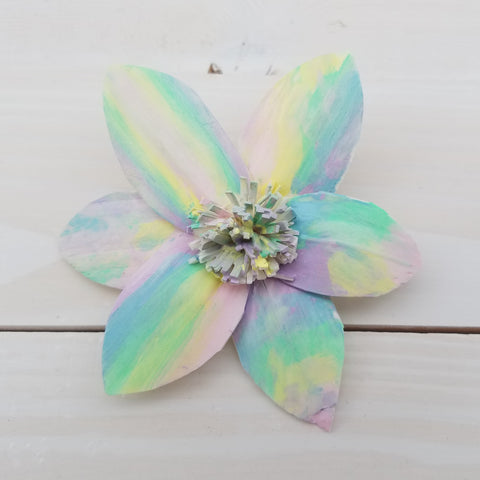 Finished tie dyed flower