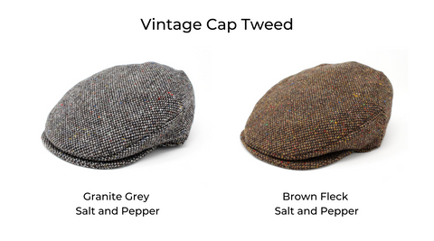 Two flat caps- one grey and one brown