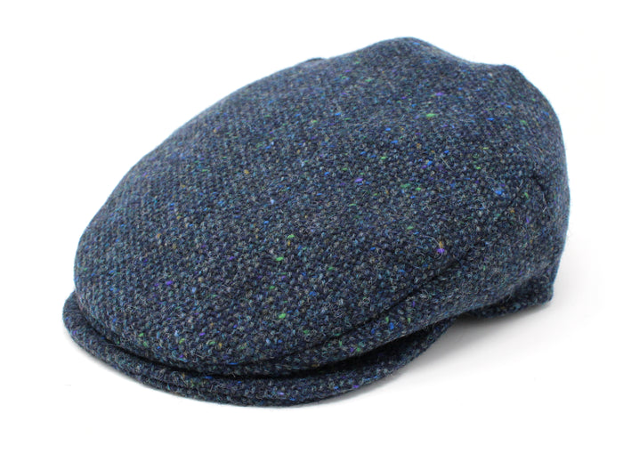 Donegal Vintage Tweed Cap Unisex Blue Salt and Pepper Traditional Irish Hat