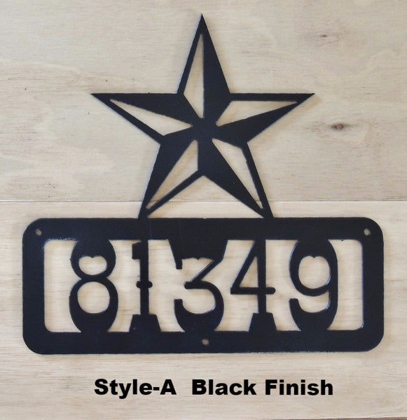 Custom Texas Address Sign Metal Silhouette Texas Star House Number