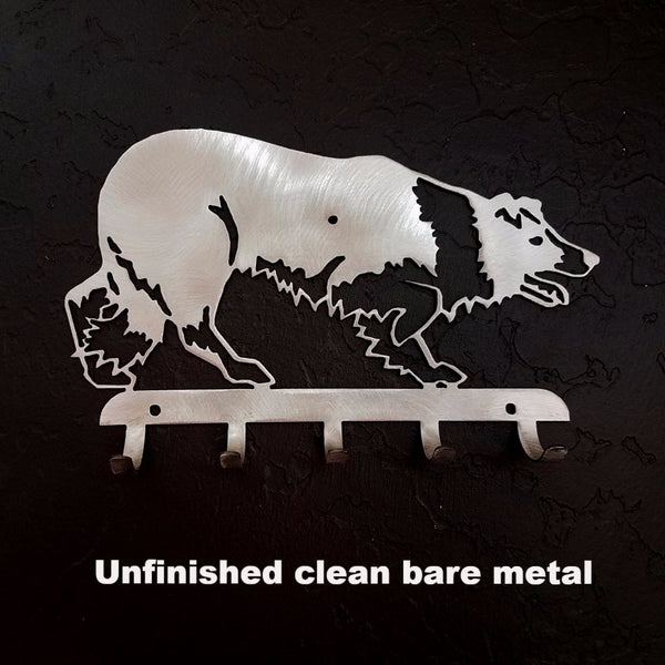 Cool Border Collie metal wall art Key Rack | Dog Key ...