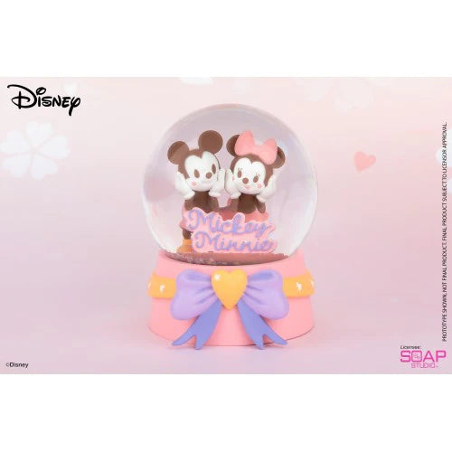 Disney Cherry Blossom Mickey Minnie Snow Globe