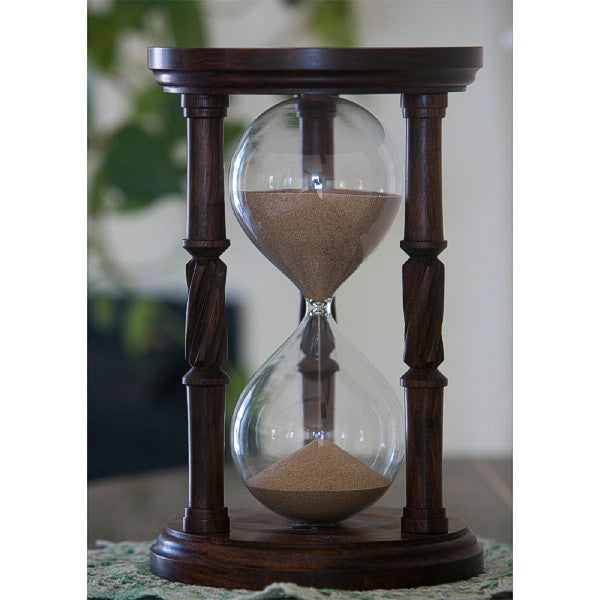 Solid Granadillo Wood Hourglass With Spiral Spindles Justhourglasses 4807
