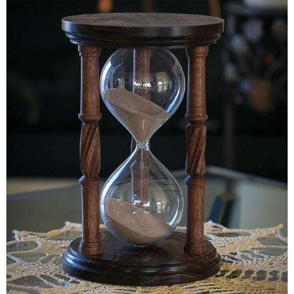 Solid Chechen Wood Hourglass With Spiral Spindles Justhourglasses 9671