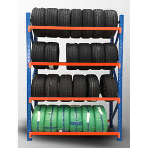 Heavy duty tyre racking unit