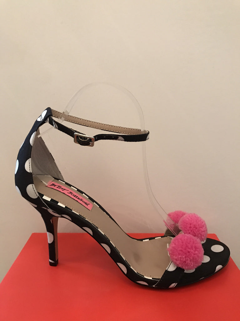 designer pom pom heels