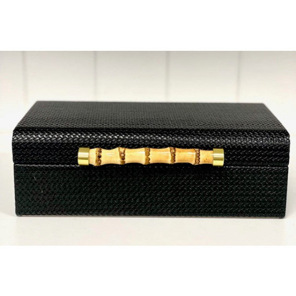 101U Long Black Box With Bamboo Handle