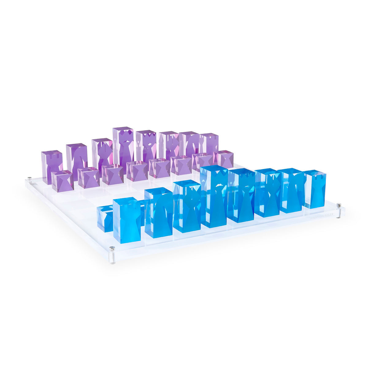 Acrylic Chess Set Purple & Blue