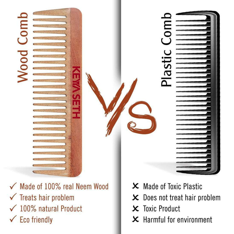 100 Pure  Natural Neem Wood Comb  Promotes Hair Growth Reduces Hai   FEMICA
