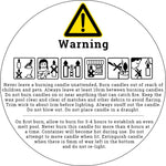 Candle Warning Label 35mm Round – Your Crafts