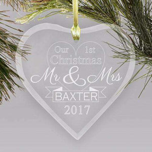 custom first married christmas ornament