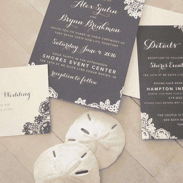 Custom Paper Invitation Suite 200 Invitations