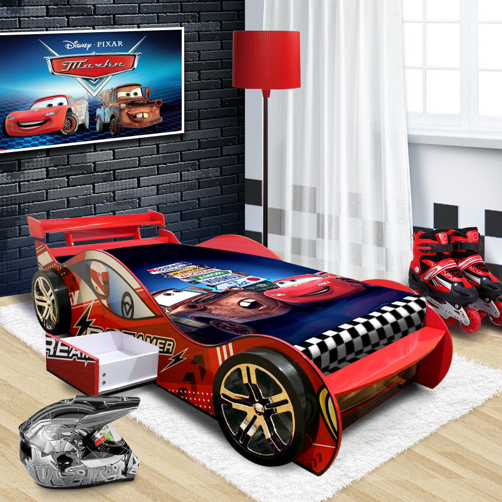 kids racing bed