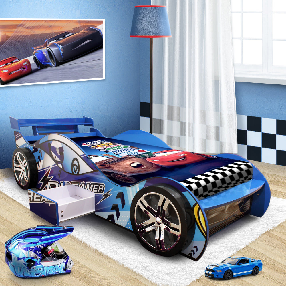 kids racing bed