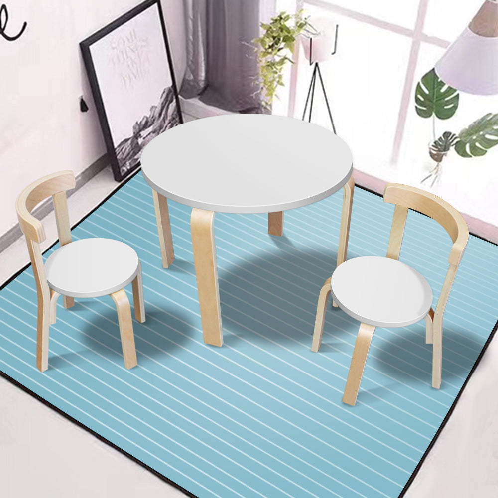 white wooden kids table and chairs