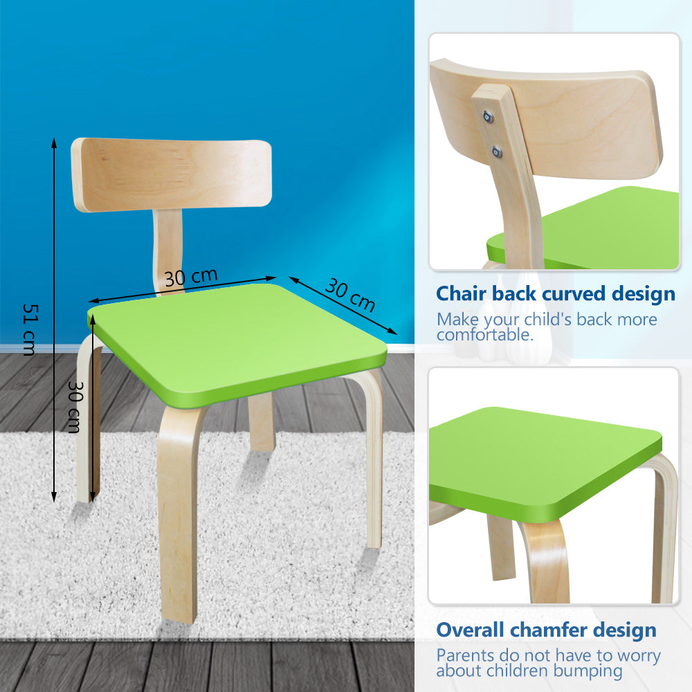 New Modern Stylish Kids Table Chairs Rectangle Wooden Set Lime