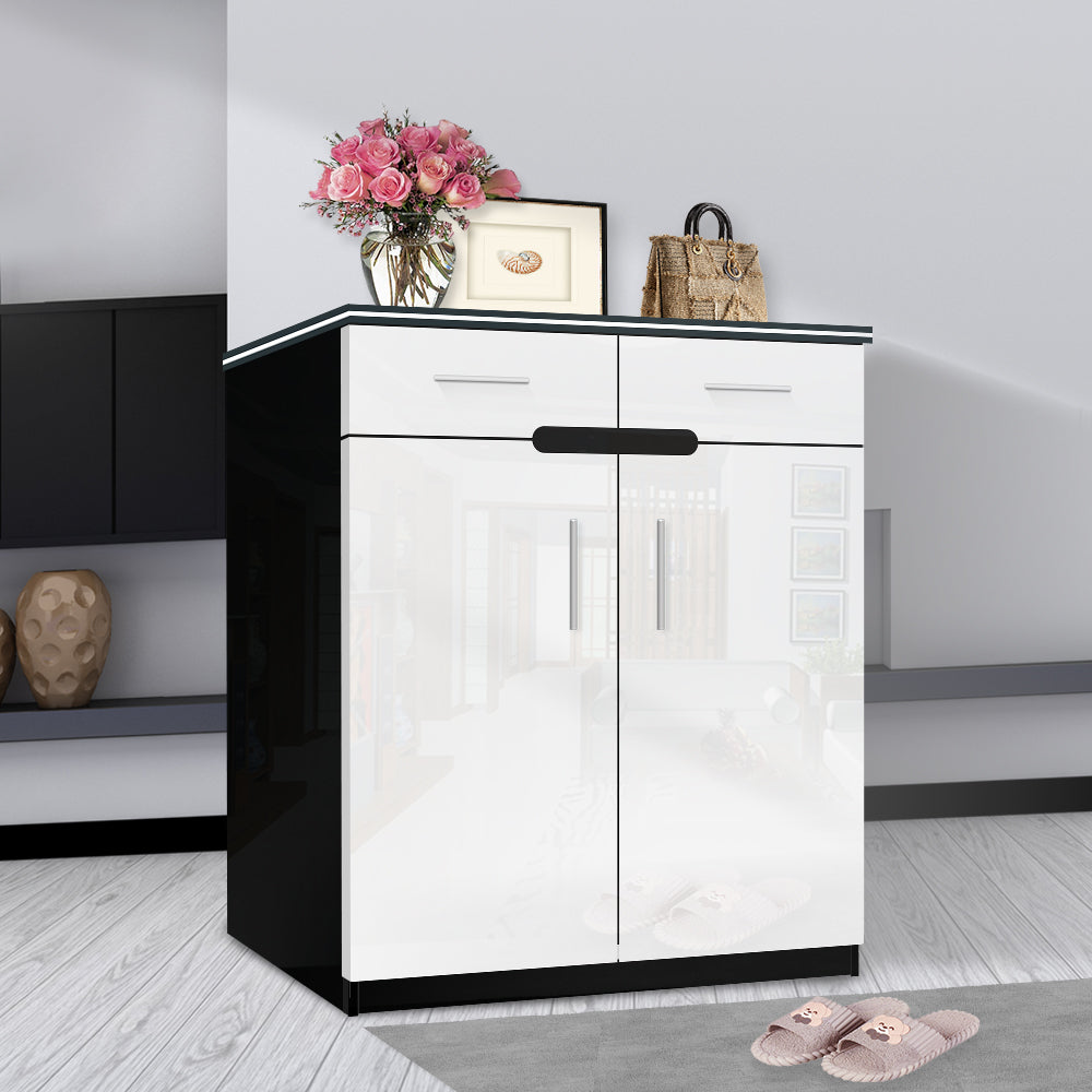 black gloss shoe cabinet