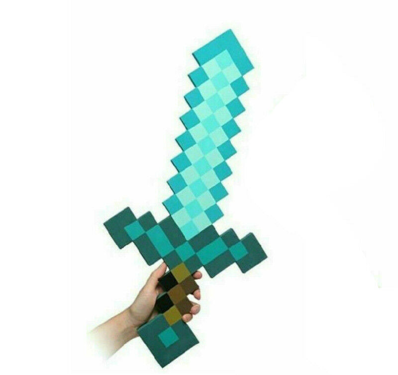 Minecraft Large Diamond Sword Pickaxe Eva Weapons Plush Doll Soft Toys Oliandola