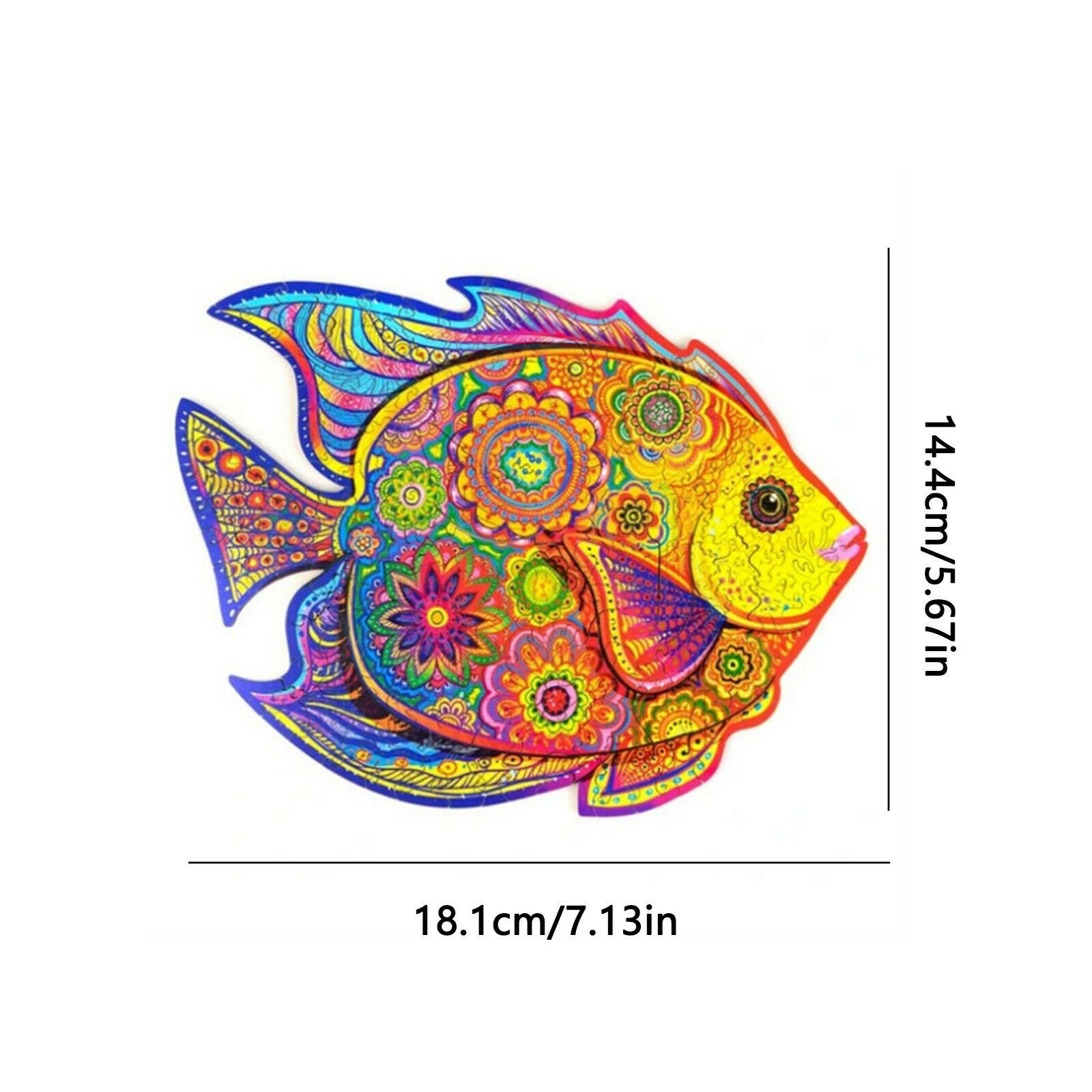 Fish Wooden Jigsaw Puzzles Unique Animal Shape Adult Kid Child Toy Gif Oliandola