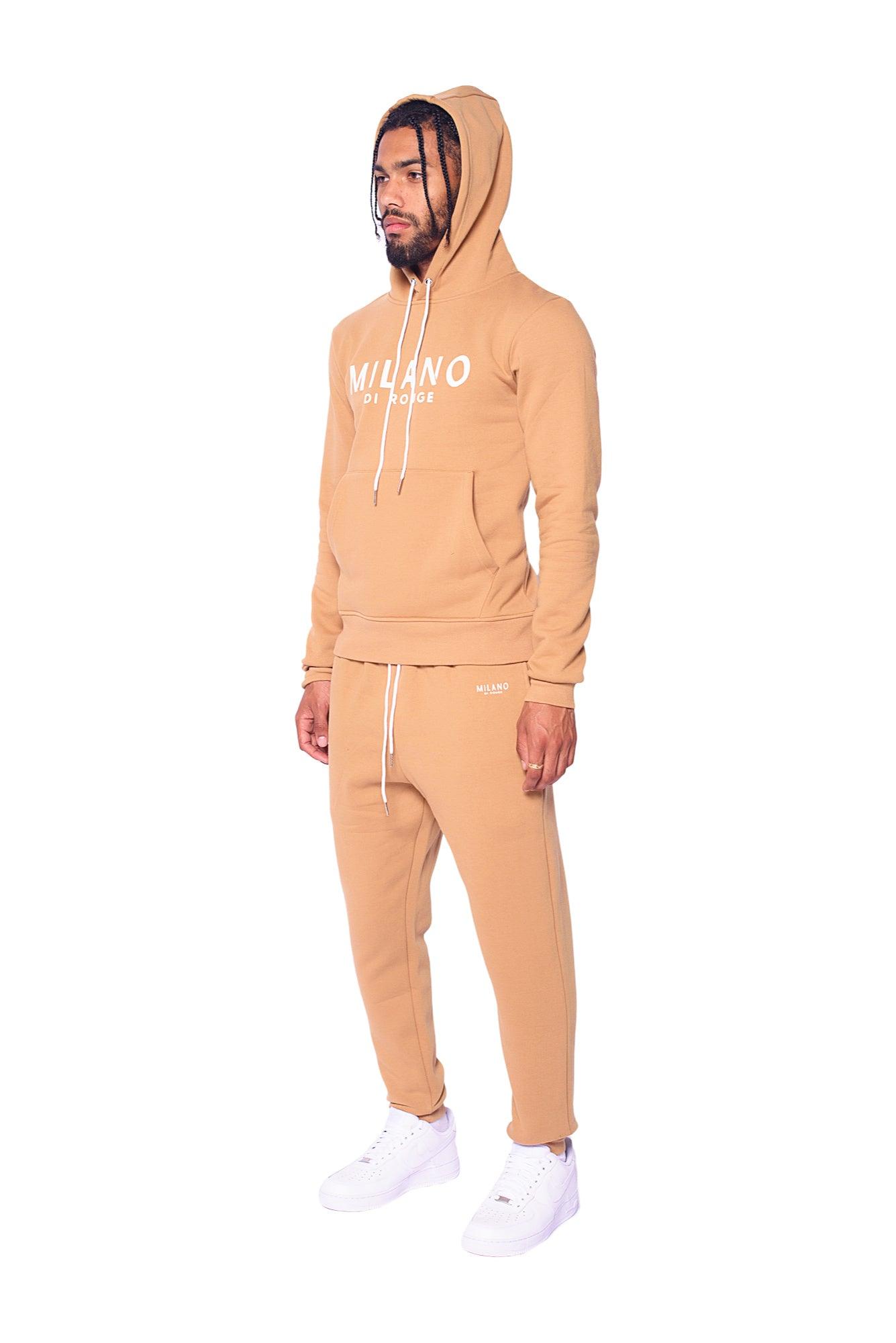 tan sweatsuit