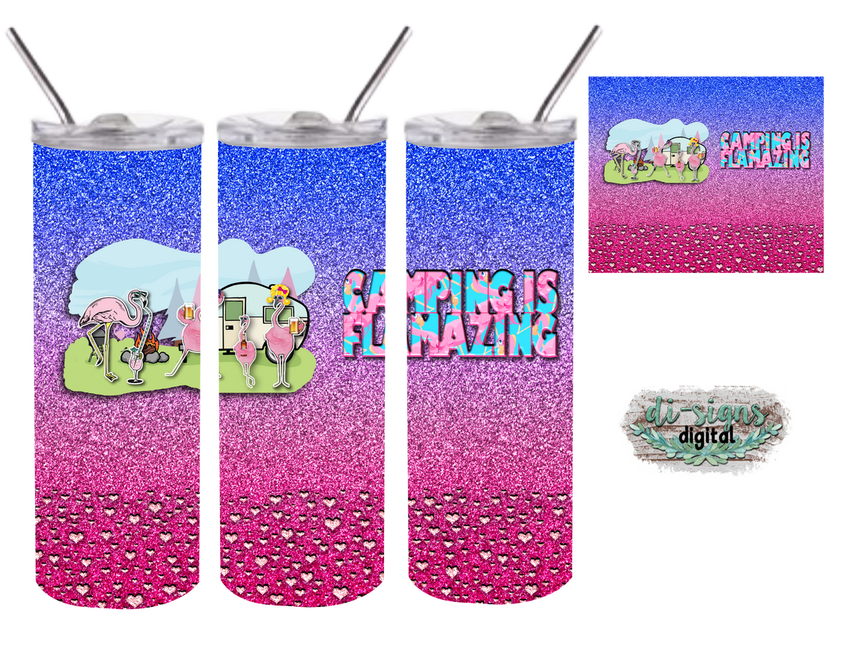 Camping Flamazing digital image for skinny tumblers sublimation ...