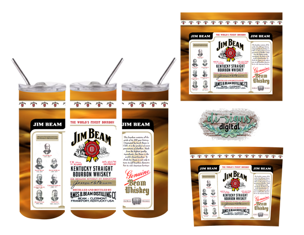 Jim Beam liquid digital image for skinny tumblers sublimation – Digital