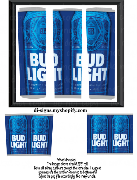 Download Bud Light Can Digital Image For Skinny Tumblers Sublimation Digital Di Signs