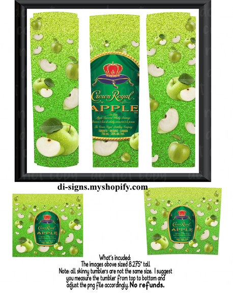 Download Crown Royal Green Apple Glitter Digital Image For Skinny Tumblers Subl Digital Di Signs