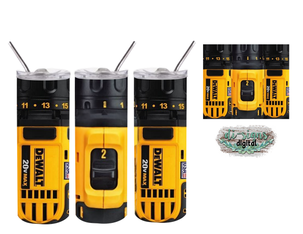 Dewalt Drill digital image for skinny tumblers sublimation – Digital Di