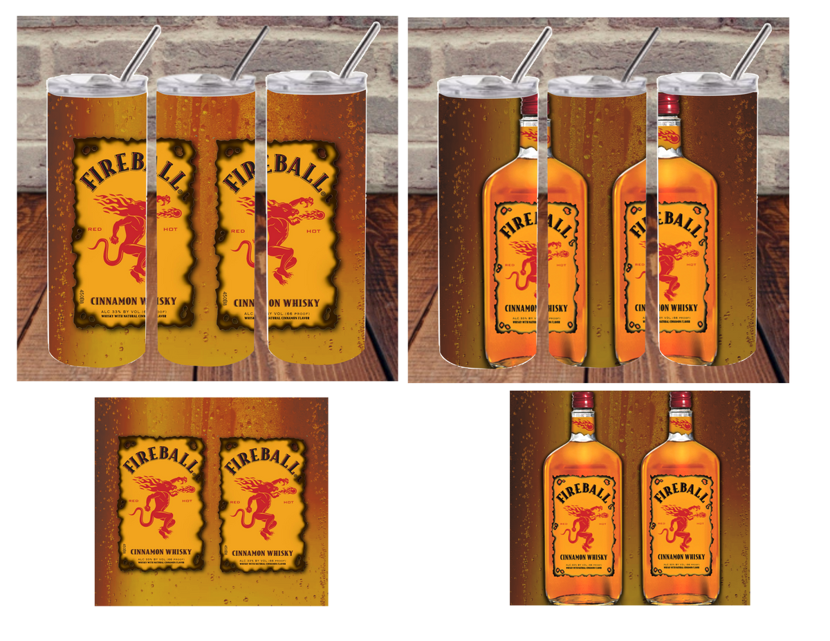 Download Fireball Whiskey digital image for skinny tumblers ...