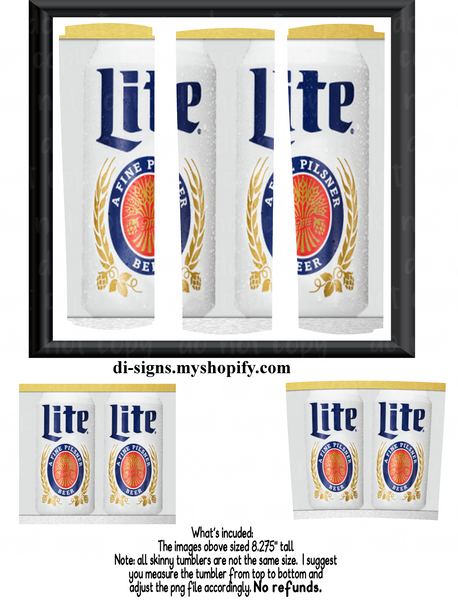 Download Miller Lite Can Digital Image For Skinny Tumblers Sublimation Digital Di Signs